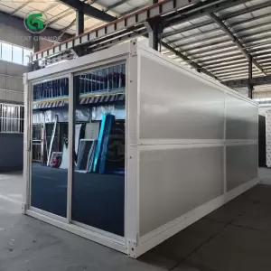 20ft Fold out Prefab House Manufacturer Privacy Glass Sliding Door Easy to Install